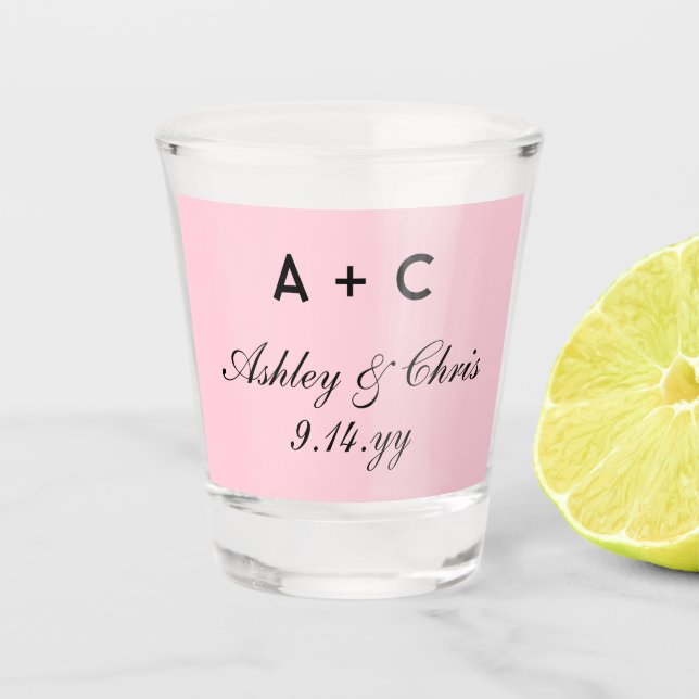 Verre A Shot Faveur de réception de mariage personnalisée moder (Devant)