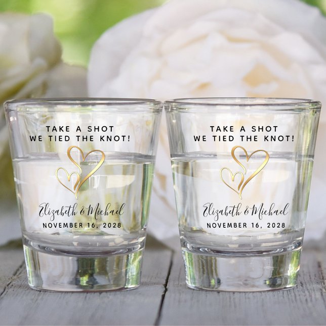 Verre A Shot Faveur Mariage Prendre Une Tirée Nous Avons Lié Le (Créateur téléchargé)