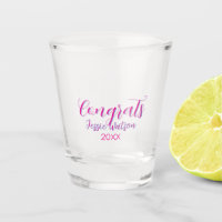 Félicitations diplômé rose violet nom année 20XX d