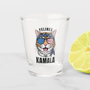 Verre A Shot Felins Pour Kamala Election Chat Lady Cadeau