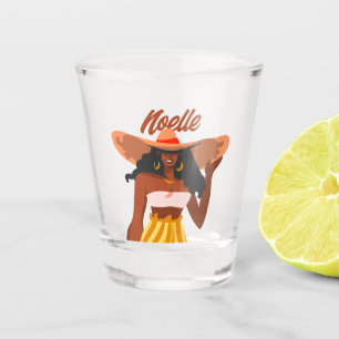 Verre A Shot Femme noire, Grand Casquette, Vibes de vacances
