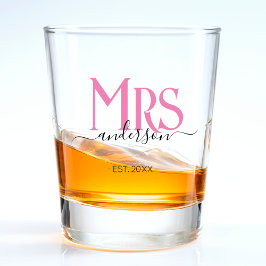 Verre A Shot Femme rose Mariée Mme Anniversaire du Mariage