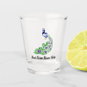 Verre A Shot Ferme de paon bleu personnalisé