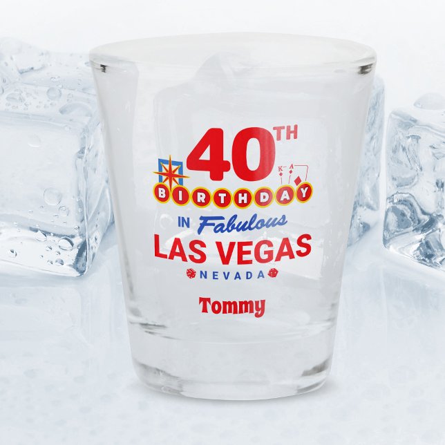 Verre A Shot Fête d'anniversaire de Las Vegas - 40e anniversair (Créateur téléchargé)