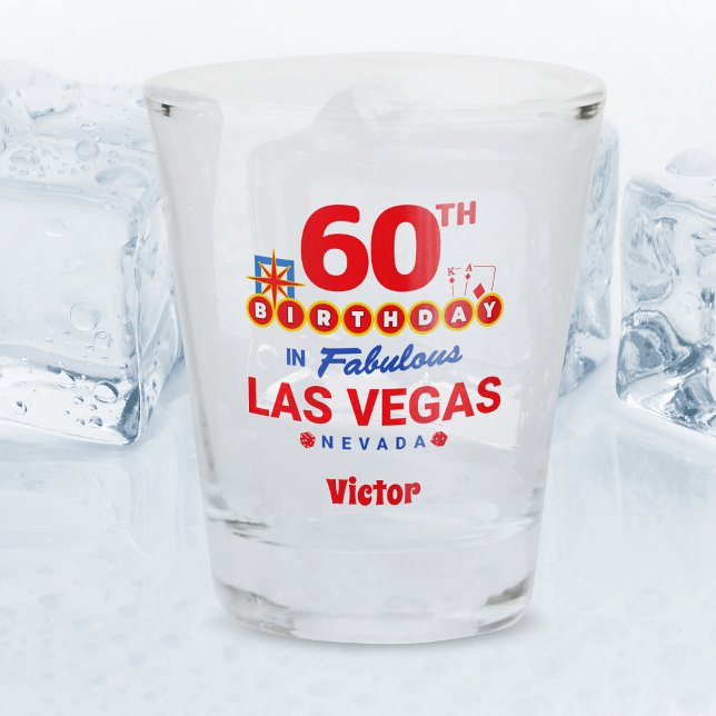 Verre A Shot Fête d'anniversaire de Las Vegas - 60e anniversair (Créateur téléchargé)