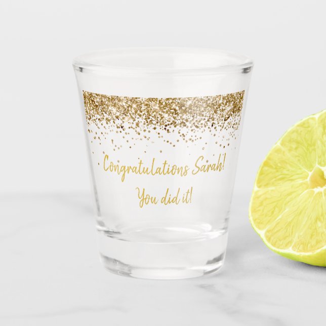 Verre A Shot Fête de graduation personnalisée Gold (Devant)