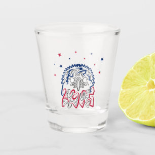 Verre A Shot Fête de l'Indépendance Étoiles d'aigle américain