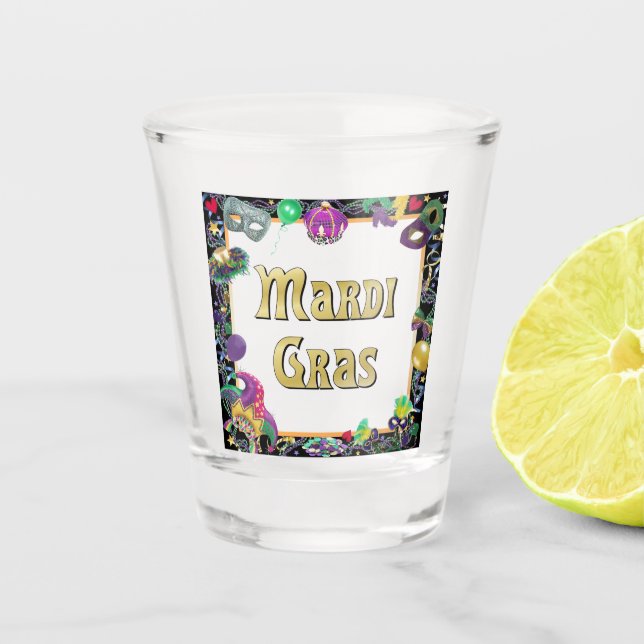 Verre A Shot Fête de Mardi Gras (Devant)