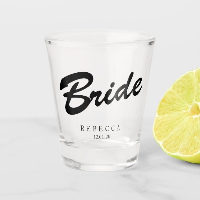 Verre A Shot Fête de mariée Bachelorette personnalisée (Devant)