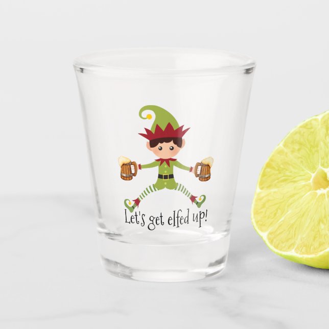 Verre A Shot Fête drôle Elfe de Noël (Devant)