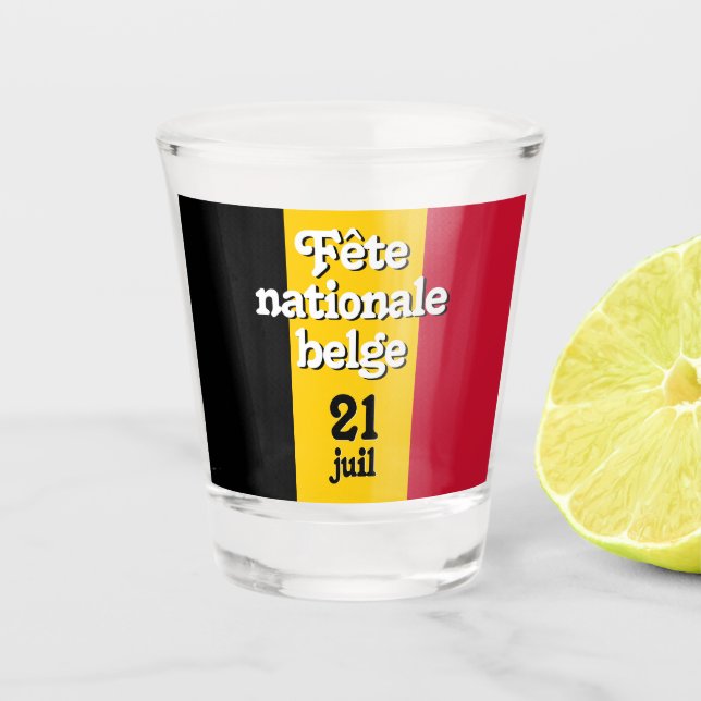 Verre A Shot Fête nationale belge (Devant)