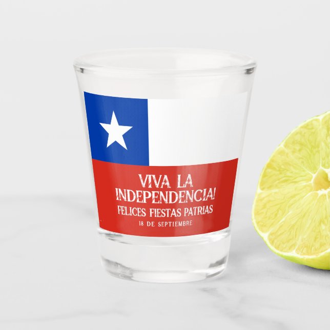 Verre A Shot Fêtes Patrias Fête de l'indépendance du Chili (Devant)
