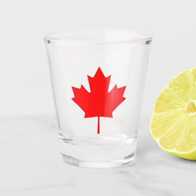Verre A Shot Feuille d'érable rouge du drapeau canadien (Devant)