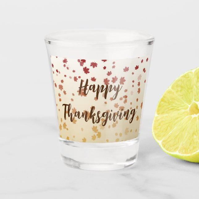 Verre A Shot Feuilles de l'érable de Thanksgiving (Devant)