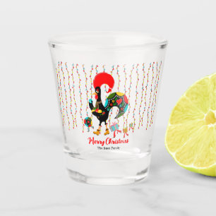 Verre A Shot Feux de Noël, baubles, cadeaux et coq