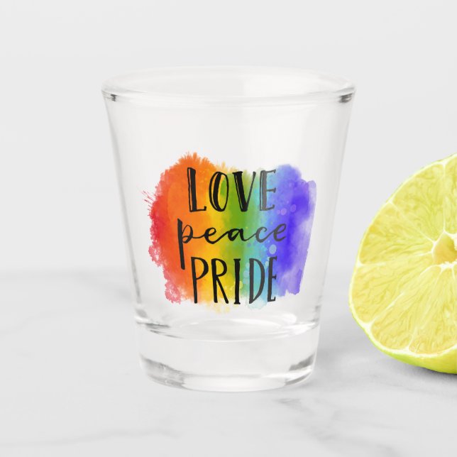 Verre A Shot Fierté de paix d'amour (Devant)