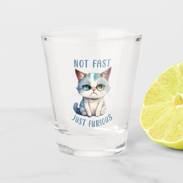 Verre A Shot Fiery Feline Spirit - Sassy Angry Cat Design (Devant)
