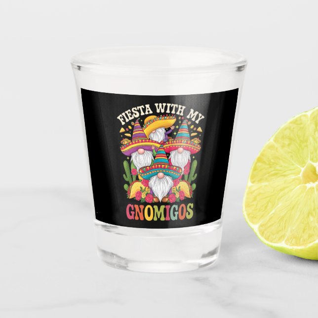 Verre A Shot Fiesta Avec Mes Gnomigos Gnome Cinco De Mayo (Devant)