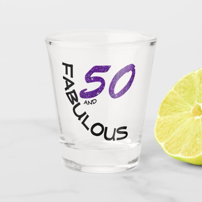 Verre A Shot Fille 50e anniversaire fête Parties scintillant vi (Devant)