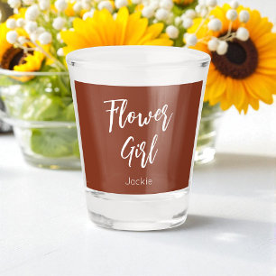 Verre A Shot Fille de fleurs Mariage Marron Terracotta 