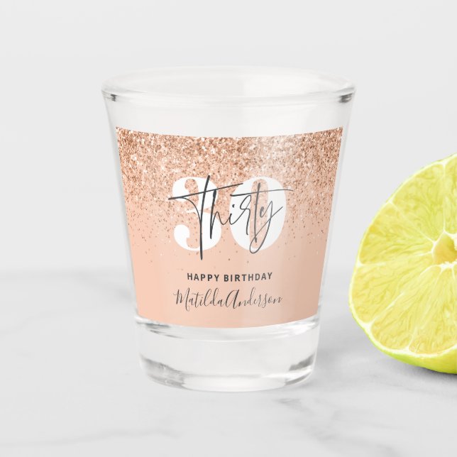 Verre A Shot Fille parties scintillant scintillante moderne 30e (Devant)