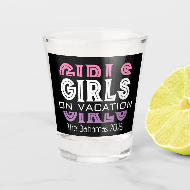 Verre A Shot Filles en vacances Personnalisées (Devant)