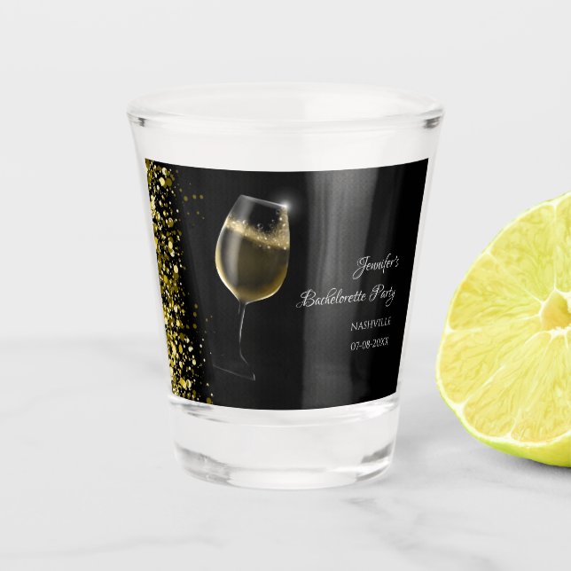 Verre A Shot Filles week-end mocktail bachelorette soirée or (Devant)