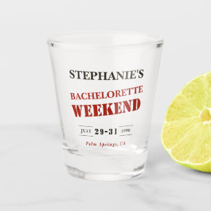 Verre A Shot Fin de semaine Retro Dark Red, Black & White Bache