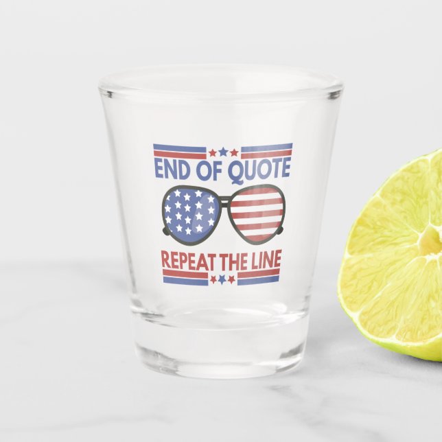 Verre A Shot Fin du devis Répéter The Line American Patriotic b (Devant)