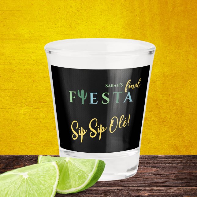 Verre A Shot Finale Fiesta Cactus Mexicaine Bachelorette Party (Final fiesta green and yellow mexican bachelorette party sip sip ole shot glass)