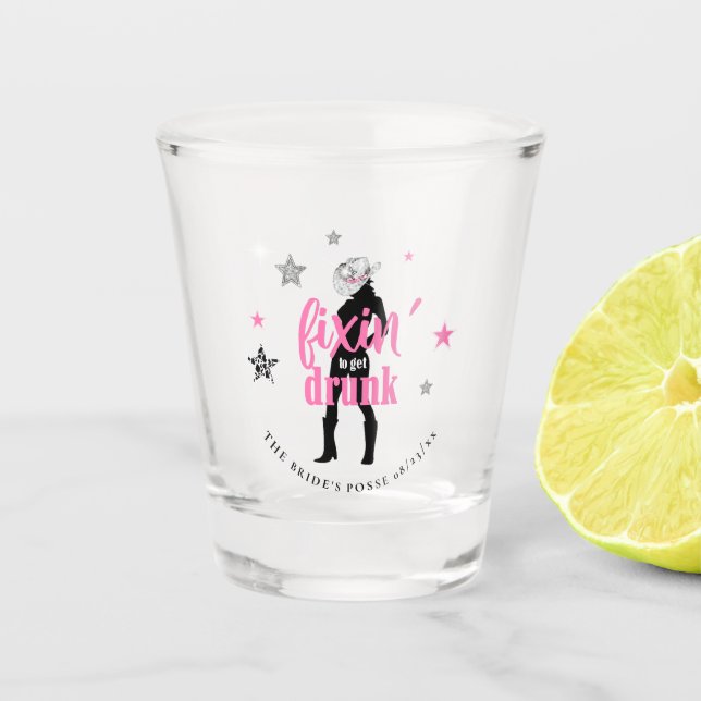 Verre A Shot Fixin 'The Posse Disco Bachelorette ID925 (Devant)