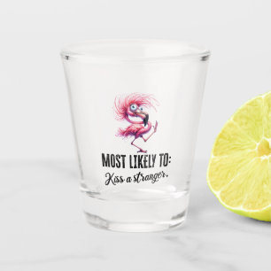 Verre A Shot Flamant rose drôle visage pour la fête