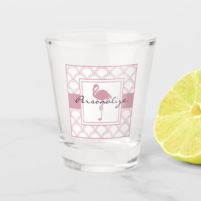 Verre A Shot Flamant rose rose rosé Art déco (Devant)