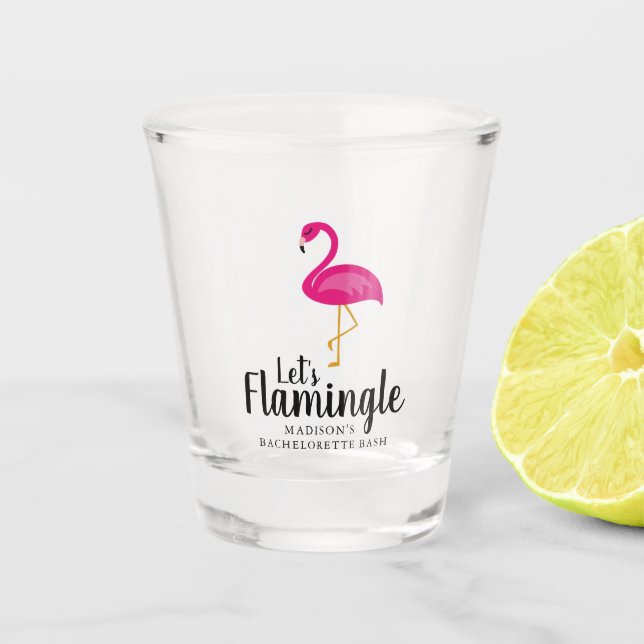 Verre A Shot Flamingle Flamant rose Bachelorette Party (Devant)