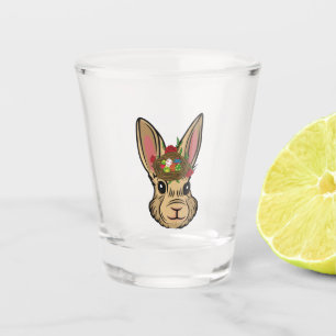 Verre A Shot Fleur À Visage De Lapin De Pâques Avec Oeuf De Pâq