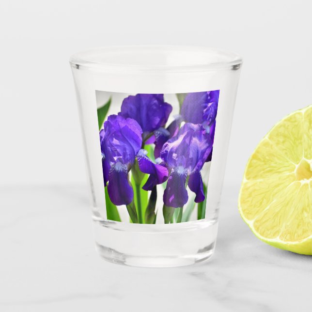 Verre A Shot Fleur d'Iris pourpre (Devant)