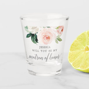 Verre A Shot Fleurs rougissantes Matron d'honneur Proposition S