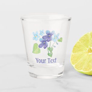 Verre A Shot Fleurs violettes sauvages sont Bleues Personnalisé