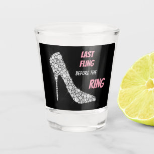 Verre A Shot Fling de bout de talons de fausse pierre