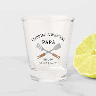 Verre A Shot Flippin Awesome Papa BBQ Grandparents Day