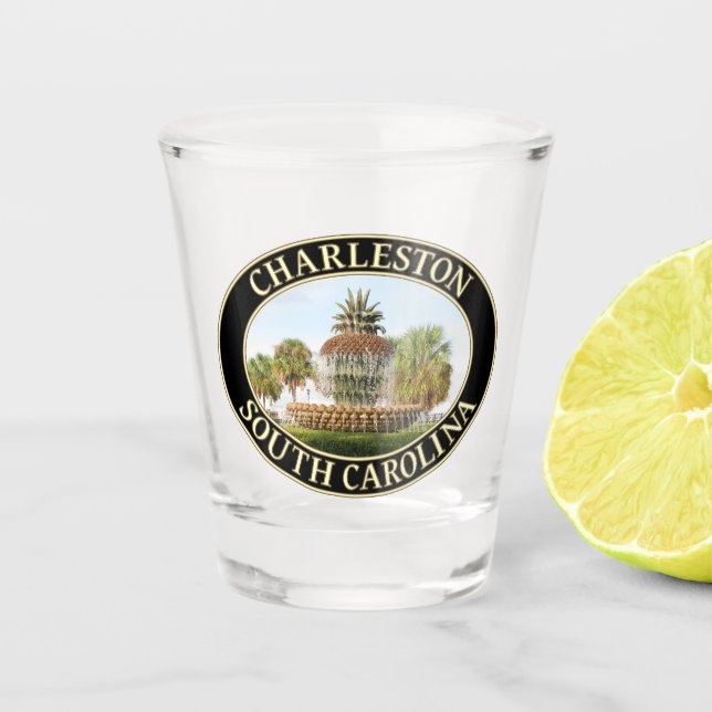 Verre A Shot Fontaine d'ananas de Charleston, Caroline du Sud (Devant)