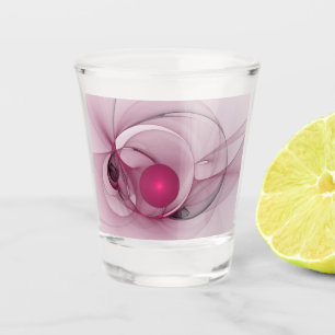 Verre A Shot Fractale balançante, Art abstrait moderne rose bai