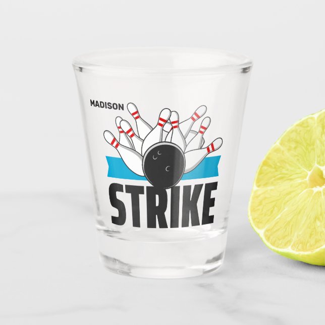 Verre A Shot Frappe Bowling Nom Personnalisé (Devant)