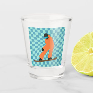Verre A Shot Freeride Snowboardeur Orange À damiers Suit