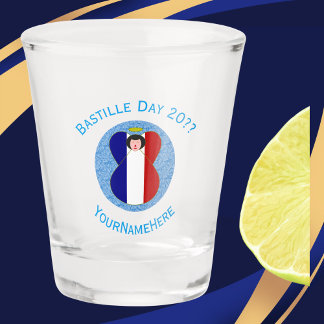 Verre A Shot French Angel Bastille Day Personnalisé