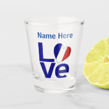 French Blue LOVE Cœur Drapeau Personnalisé