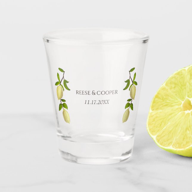 Verre A Shot Fresh Citrus Painted Lemons Modern Mediterranean (Devant)