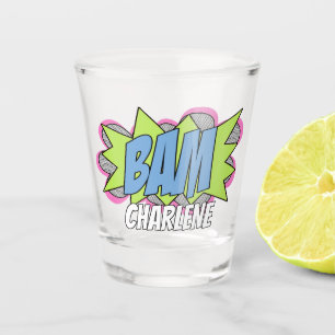 Verre A Shot Fun Bandes Dessinées Personnalisées Style Pop Art