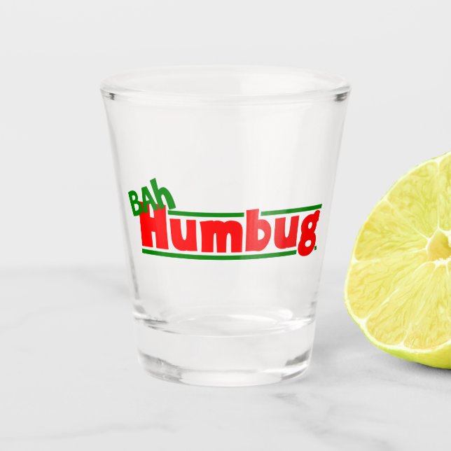Verre A Shot Funny Bah humbug Noël Fête de Noël (Devant)