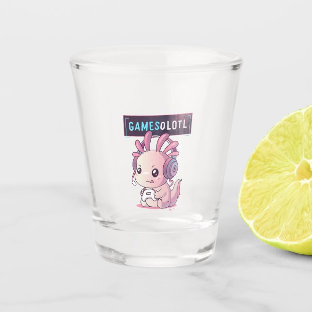 Verre A Shot Gamesolotl - Axolotl Gamer (Devant)